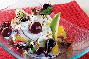 frutas con helado